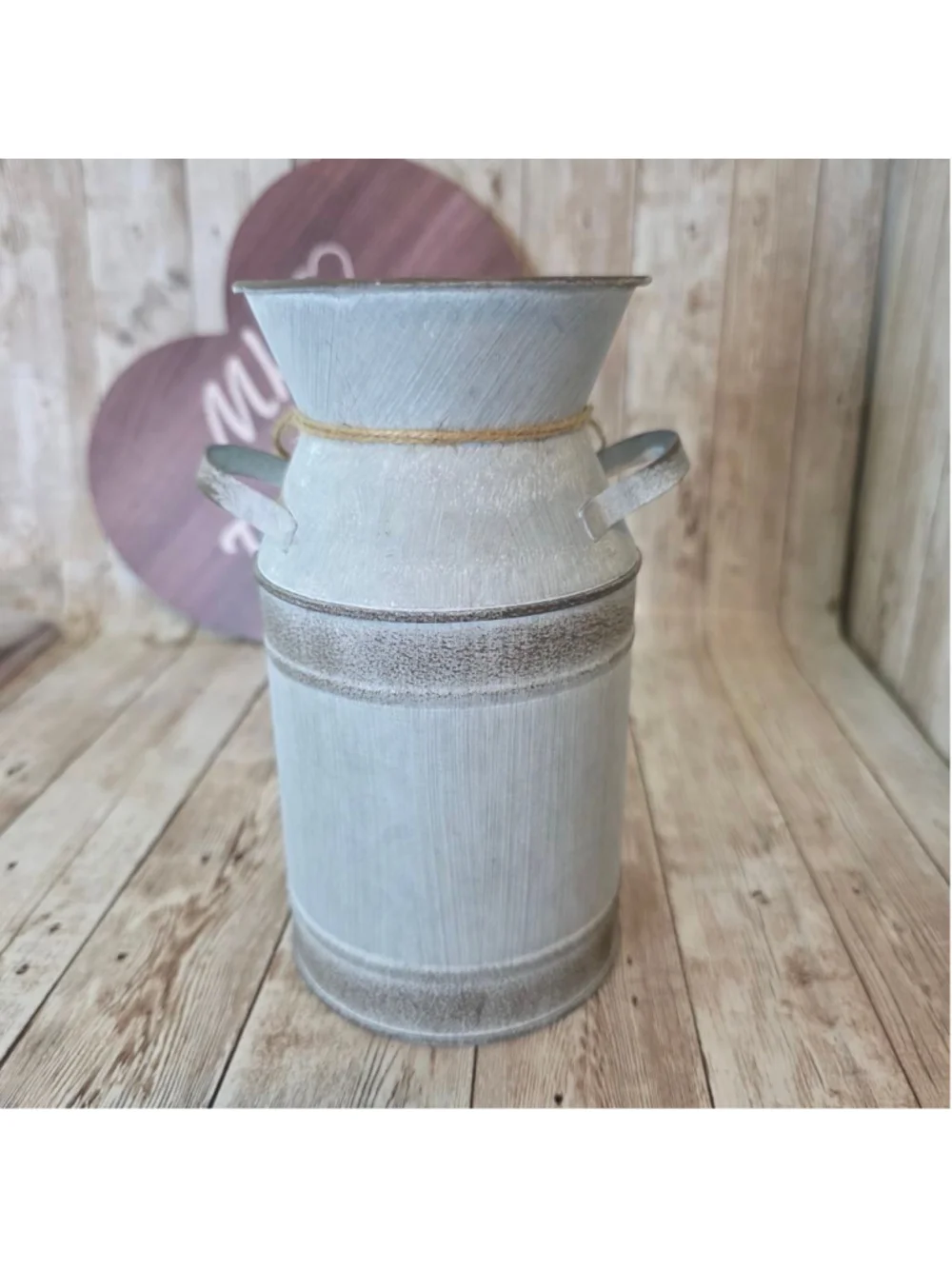 HIDERLYS Grey Farmhouse Milk Can Vase NWOT